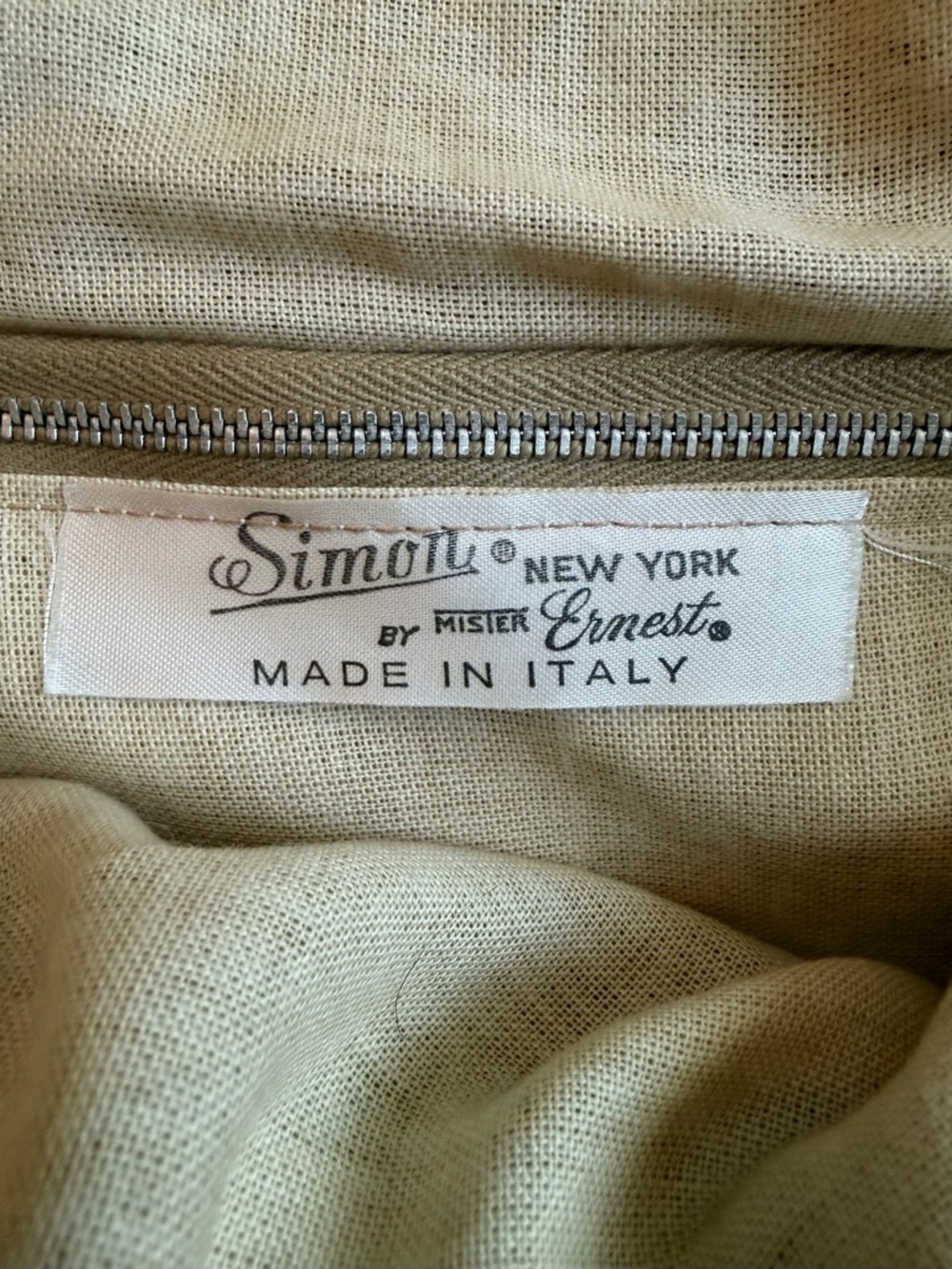 Vintage Simon New York Macrame Bag Wood Handle Italy 60s 70s Boho - Picture 6 of 6